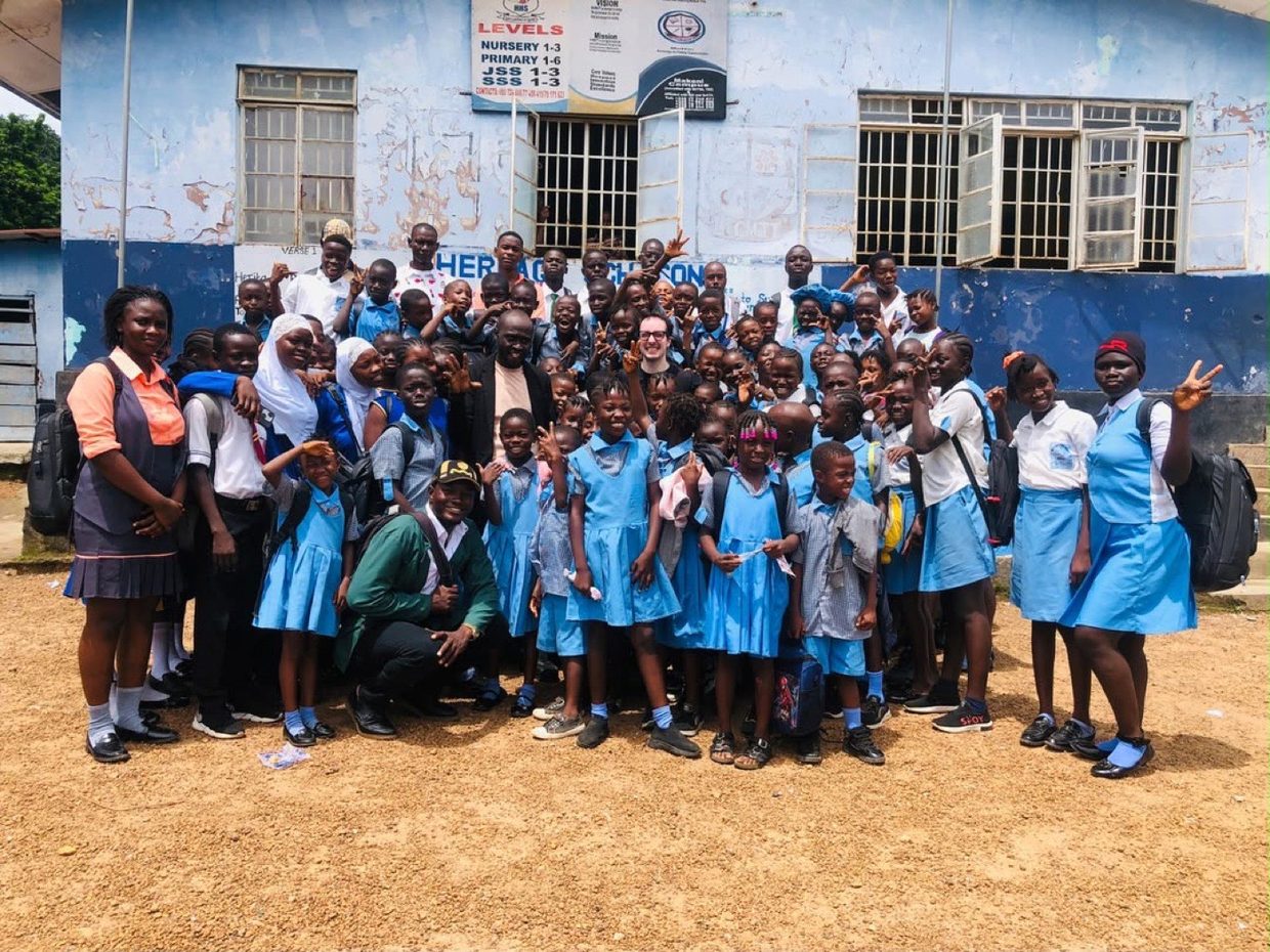 The Capyo team with students at Heritage Academy in Makeni, Sierra Leone
